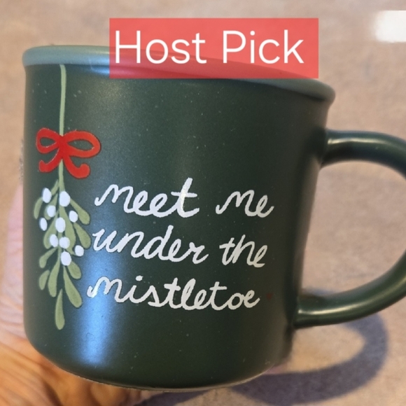 St. Nicholas Square Other - "Meet Me Under the Mistletoe" Green Speckled Ceramic Mug